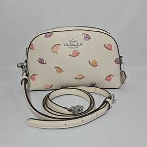 Coach Madi Crossbody Purse With Snail Pattern SV/Chalk Multi